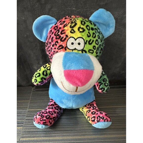 A&A Global Cheetah Spotted Plush Stuffed Animal 10 Inch Leopard Rainbow Colored - Picture 4 of 8